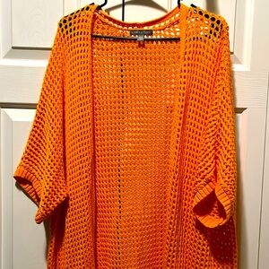 Jessica London Bright Orange Knit Cardigan
